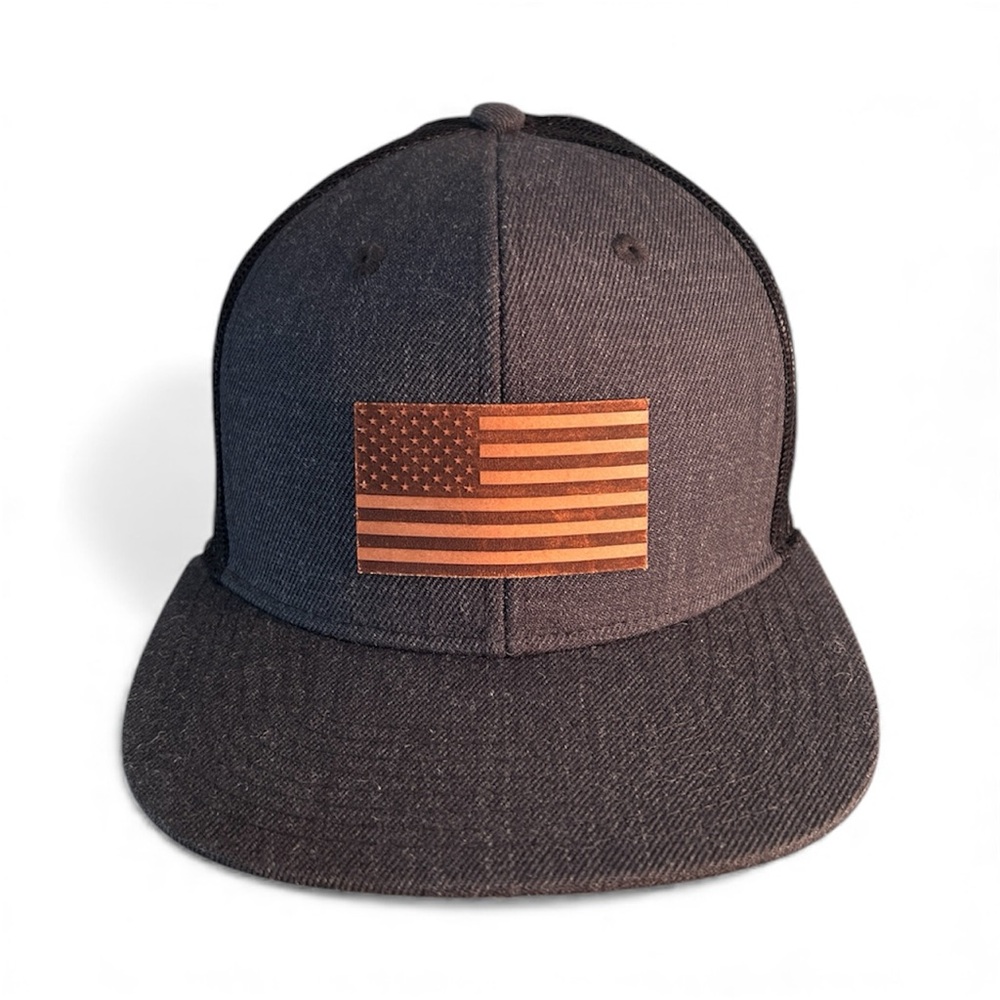 Branded Bills Black and Brown‎ American Flag Cap Like New SnapBack Cap